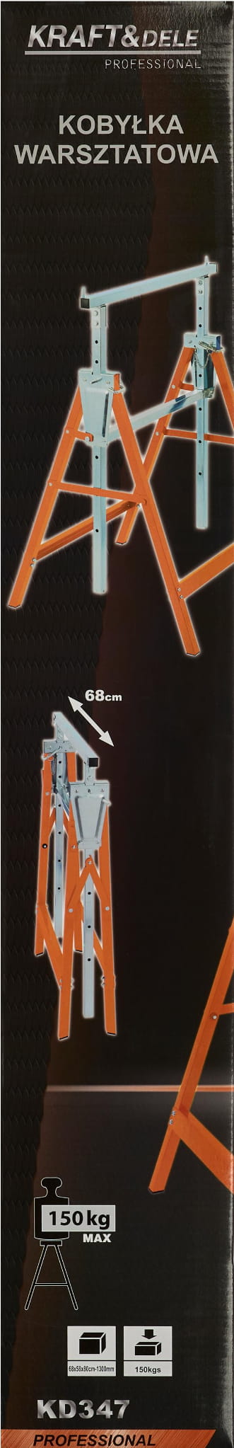 Capra de Lucru Pliabila 150 kg 80-130 cm, Kraft&Dele KD347