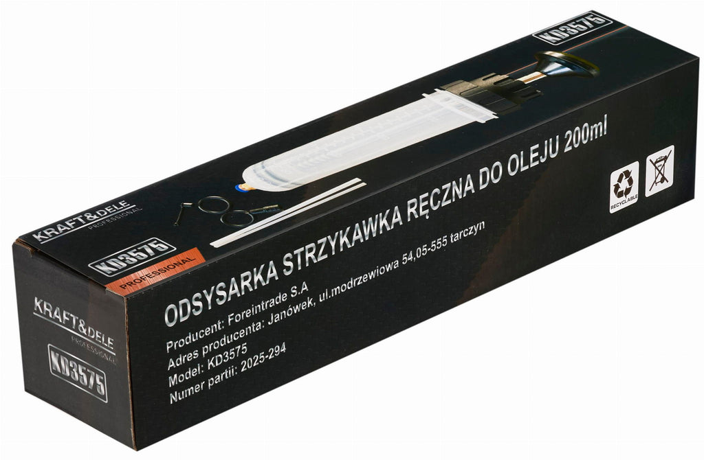 Seringa de Aspirare Ulei 200ml, Kraft&Dele KD3575