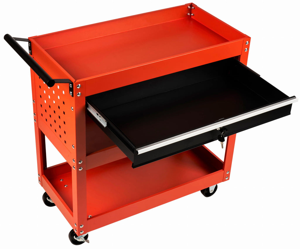 Carucior de Atelier cu Roti 2 Rafturi si Sertar, Kraft&Dele KD366