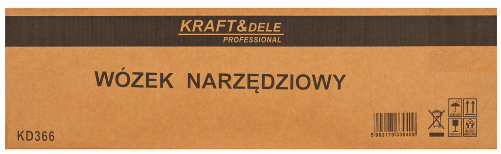 Carucior de Atelier cu Roti 2 Rafturi si Sertar, Kraft&Dele KD366