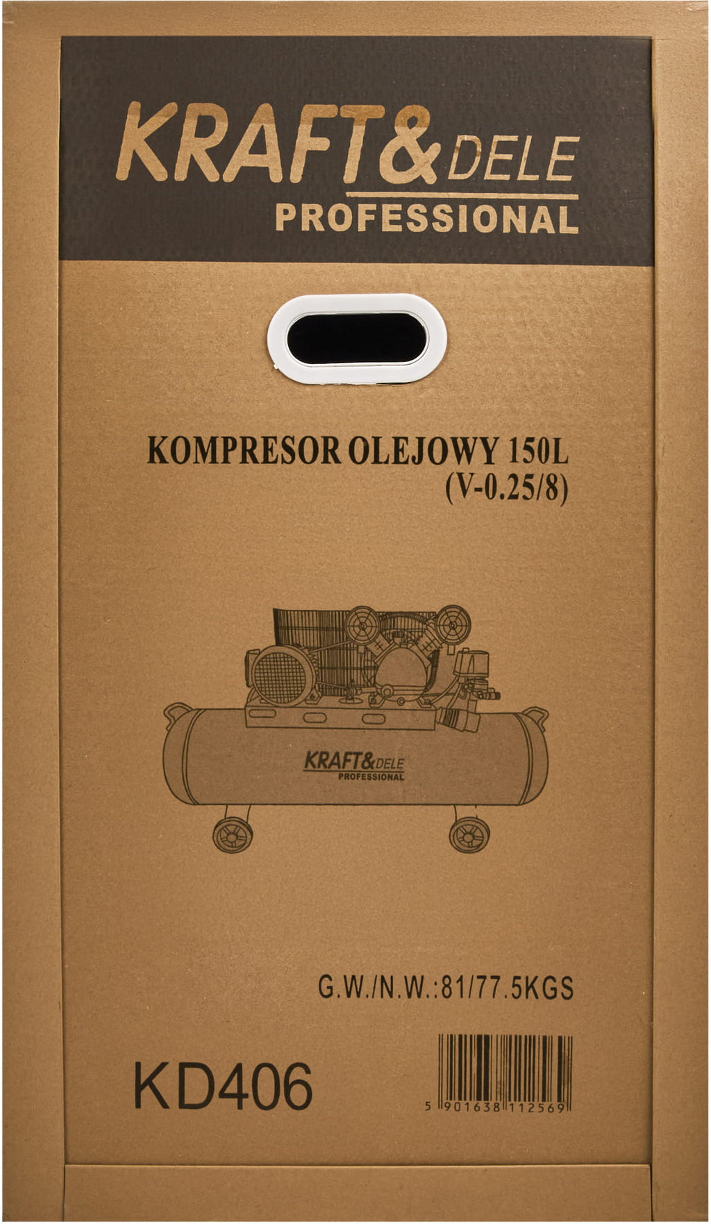 Compresor Aer 150L, 5.2CP, 8Bar, 640/min, Profesional, Kraft&Dele KD406