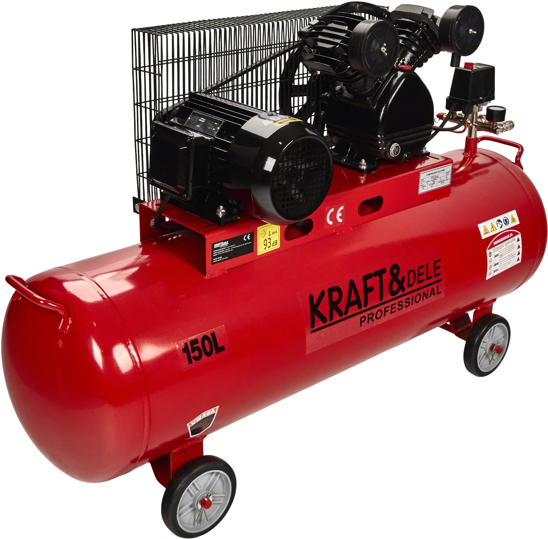 Compresor Aer 150L, 5.2CP, 8Bar, 640/min, Profesional, Kraft&Dele KD406