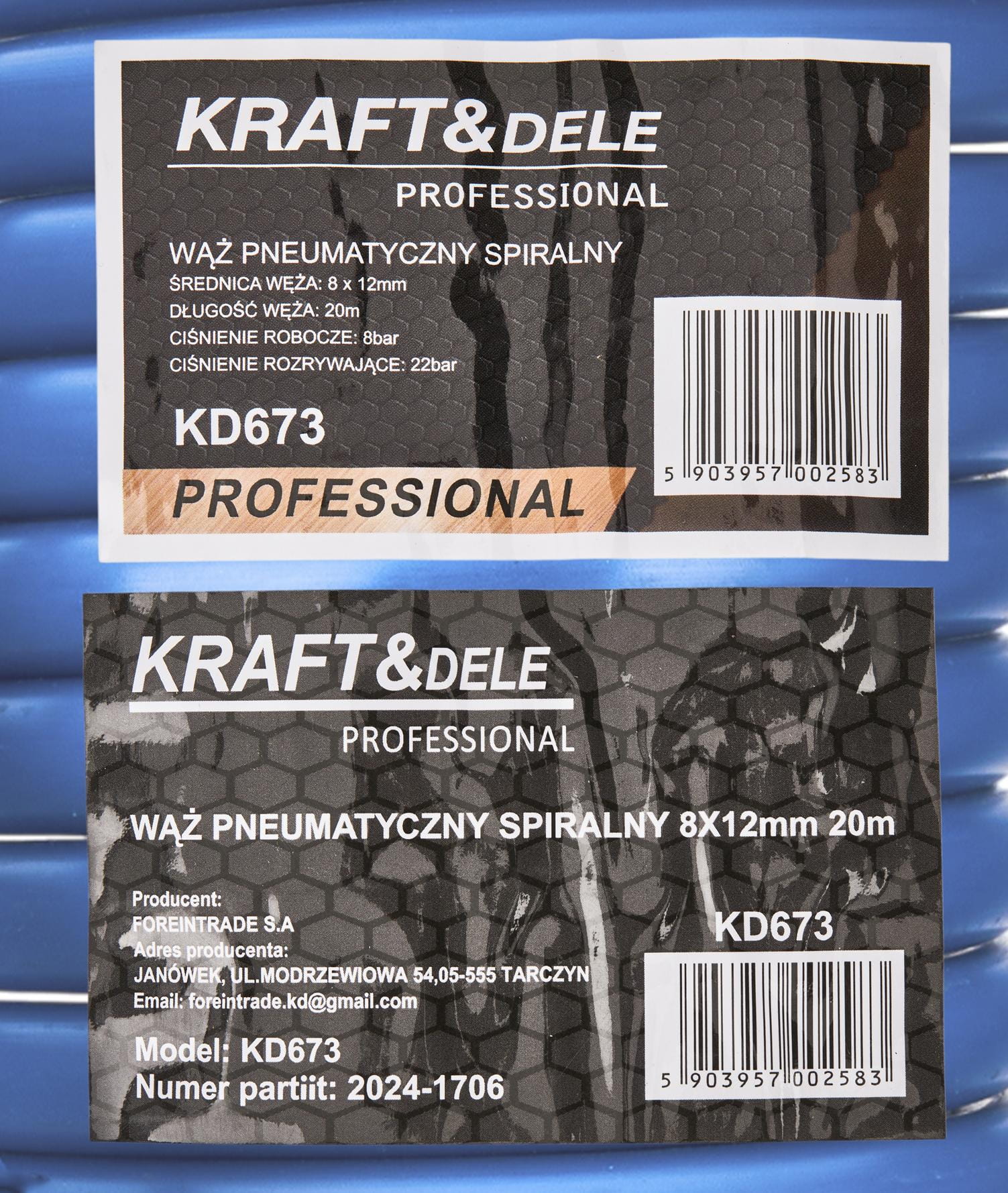 Furtun Pneumatic 5x12mm 20m, Kraft&Dele KD673