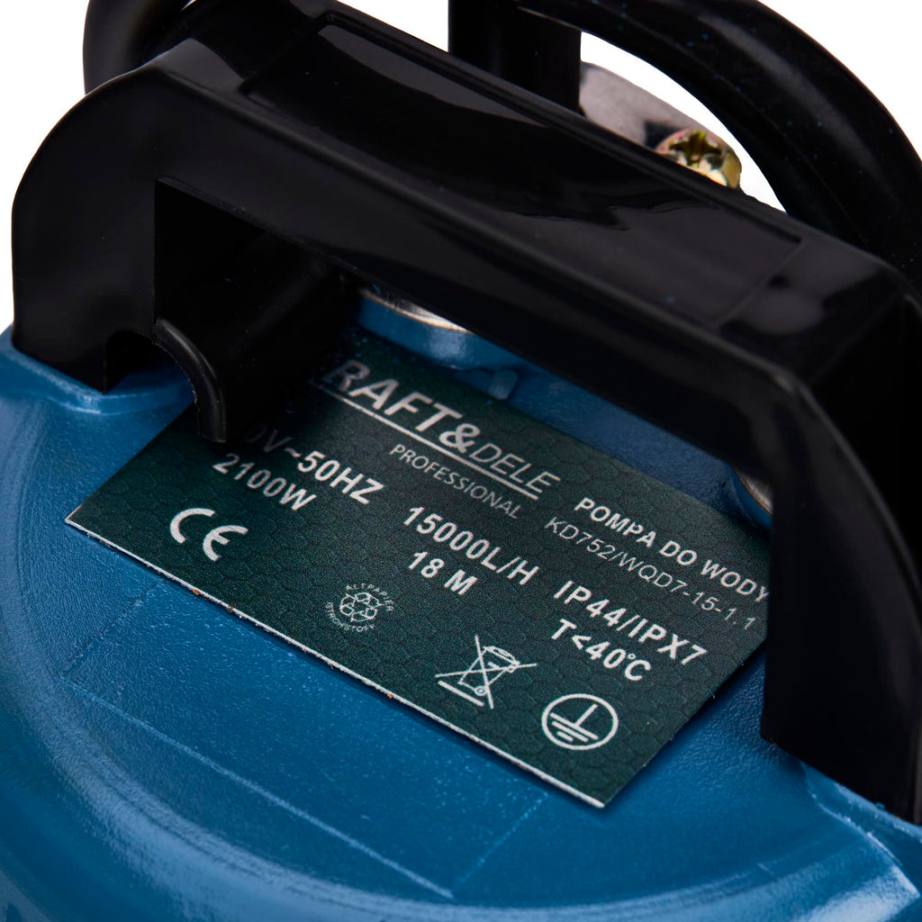 Apa Murdara Pompa 1600W, 12.5m3/h, Submersibila, cu Flotor, Kraft&Dele KD752