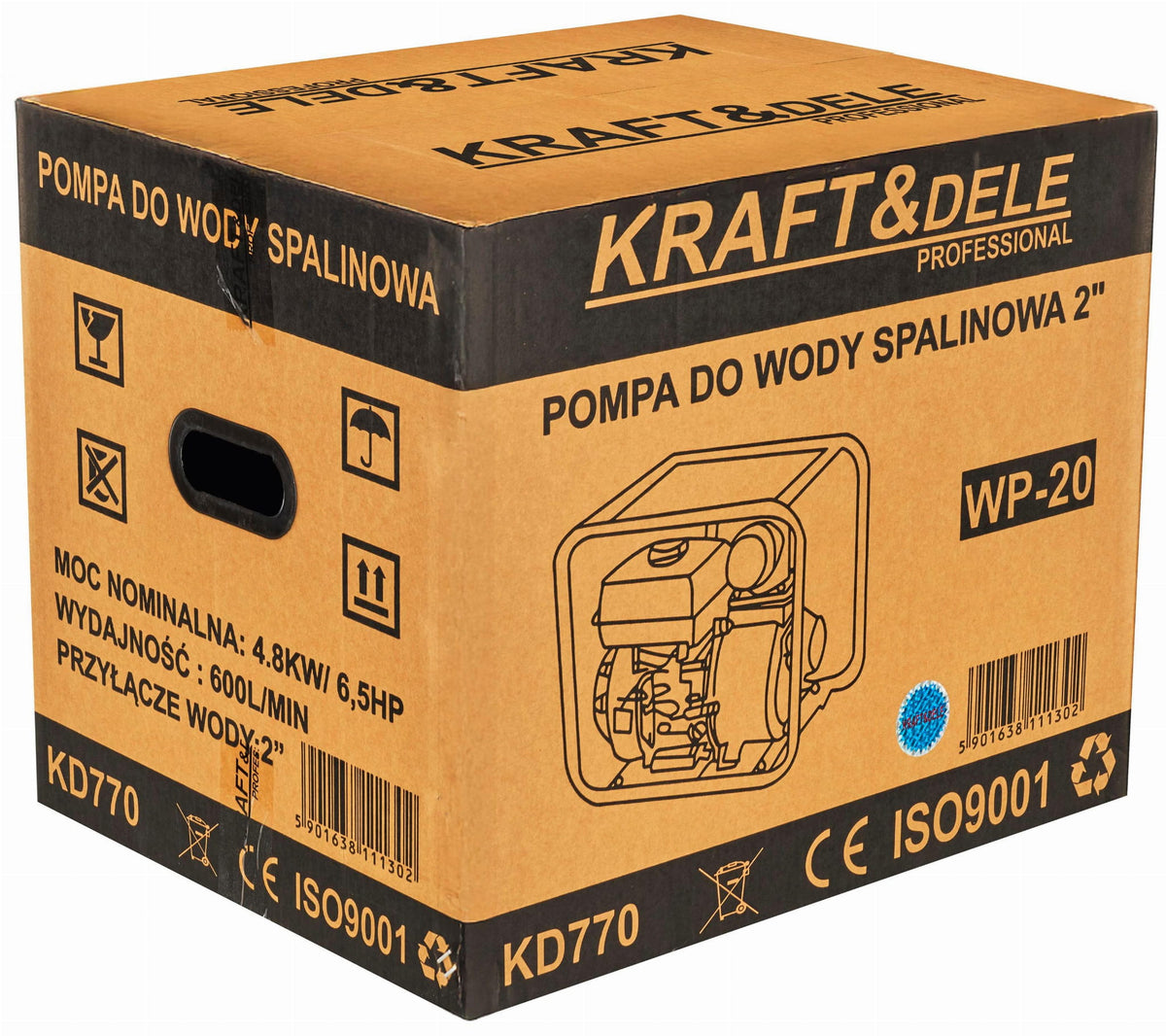 Motopompa Apa 5.5cp, 2 " , 660l/min, Kraft&Dele KD770