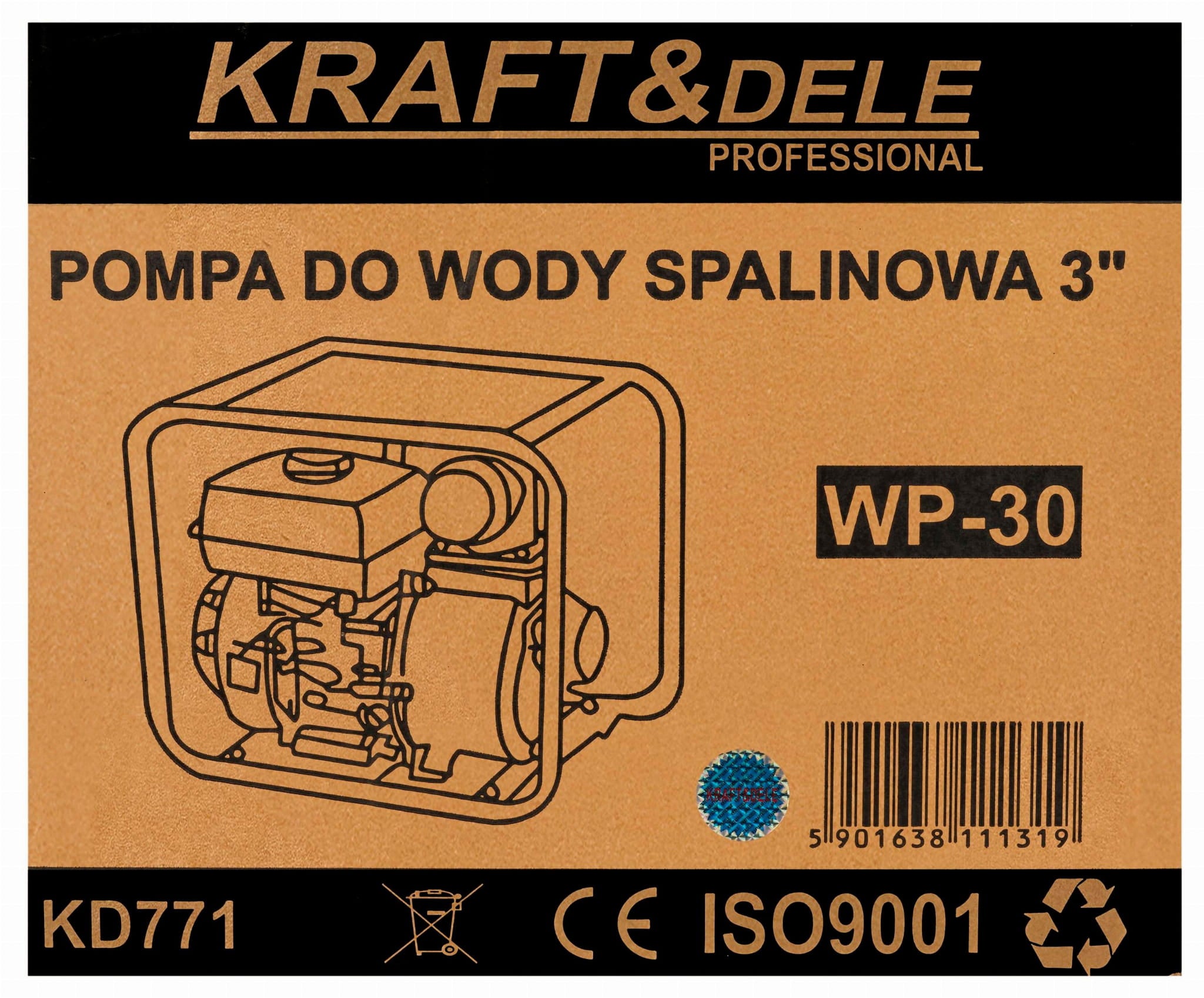 Motopompa Apa 6.5cp, 3 " , 1000l/min, Kraft&Dele KD771