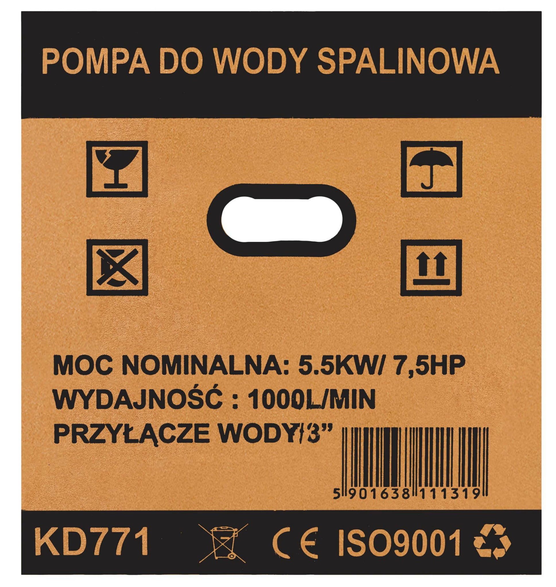 Motopompa Apa 6.5cp, 3 " , 1000l/min, Kraft&Dele KD771