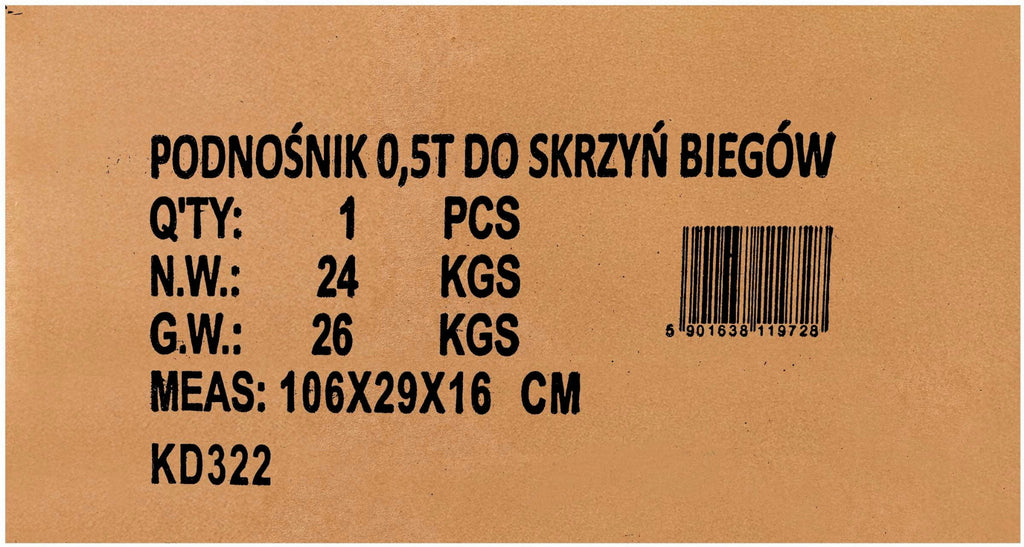 Cric Hidraulic, pentru Motoare si Cutii de Viteze 500kg, Kraft&Dele KD322