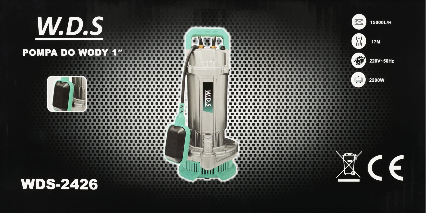 Pompa pentru Apa 2200W 1" 15000l/h + Plutitor, Kraft&Dele WDS2426