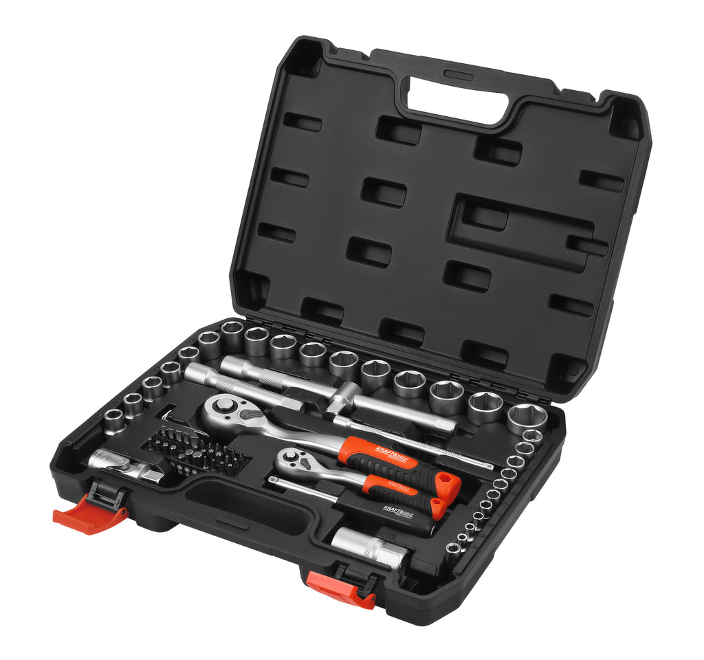 Set Chei Tubulare 72 Piese 1/4 si 1/2 Inch cu 2 Clichete si Biti in Valiza, Kraft&Dele KD11355 3