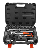 Set Chei Tubulare 72 Piese 1/4 si 1/2 Inch cu 2 Clichete si Biti in Valiza, Kraft&Dele KD11355 2