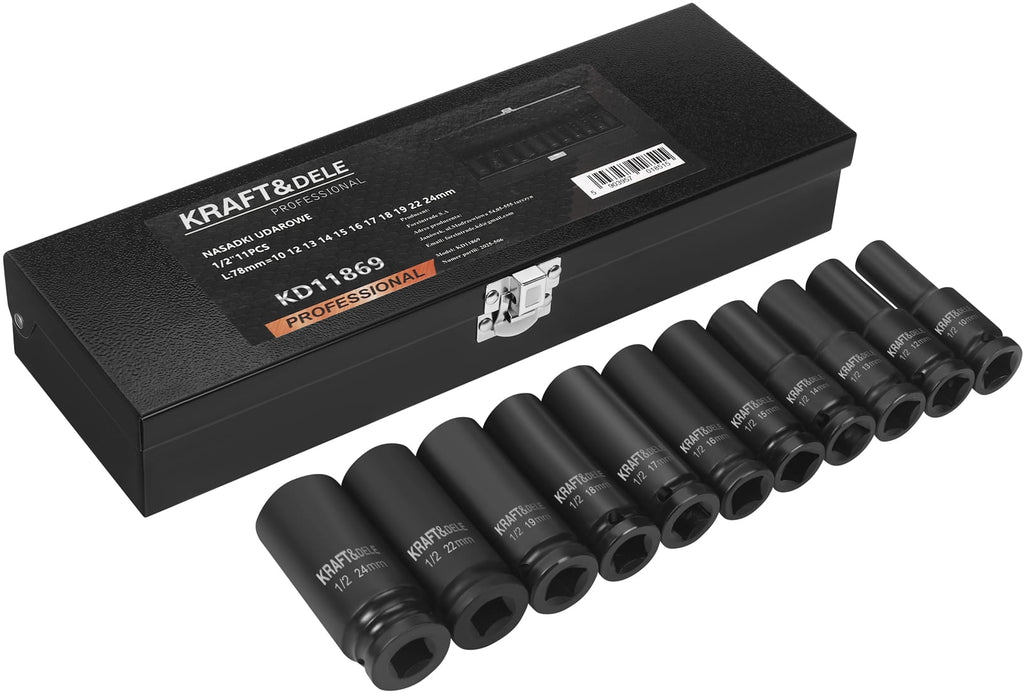 Chei Tubulare de Impact 1/2" 11 Buc, Kraft&Dele KD11869