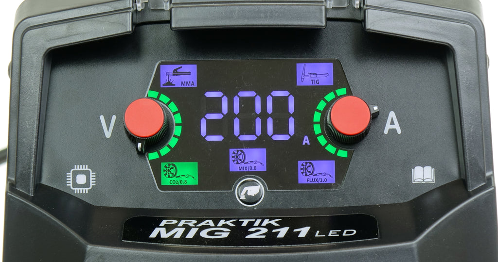 Aparat de Sudura Invertor MIG/MAG 211A Synergic, PRAKTIK MIG211SLED B-PMIG211SLED