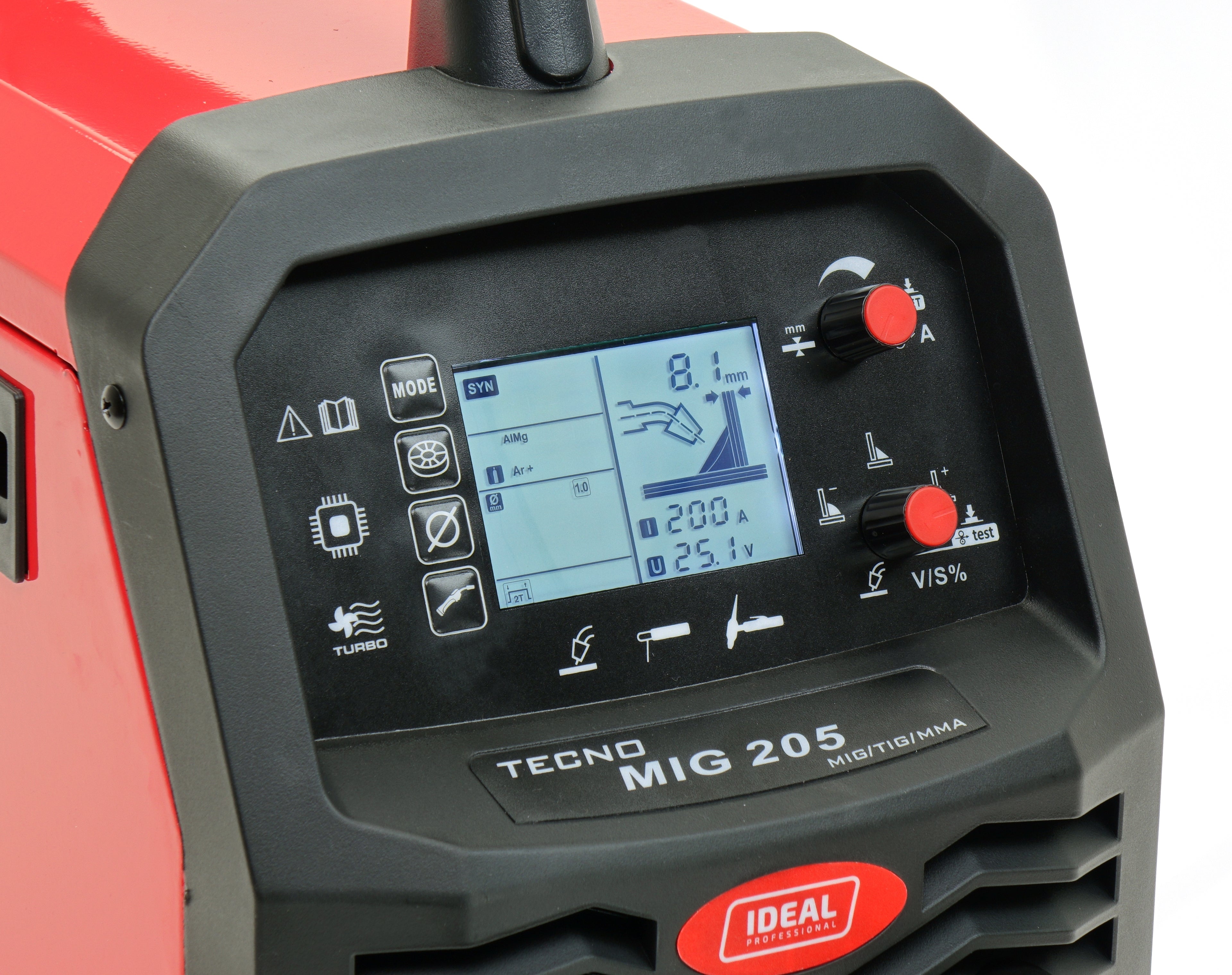 Aparat de Sudura Invertor MIG/MAG/TIG/MMA Synergic 205A 230V, TECNO MIG 205 LCD B-TMIG205LCDV3