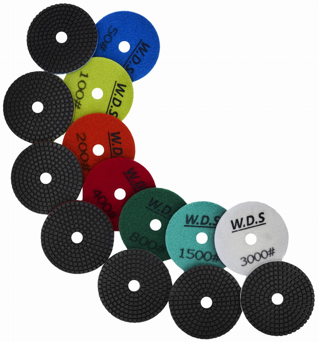 Set de Discuri Diamantate Gradatie 50 - 3000, Adaptor M12, Disc, Manusi, Kraft&Dele WDS2212