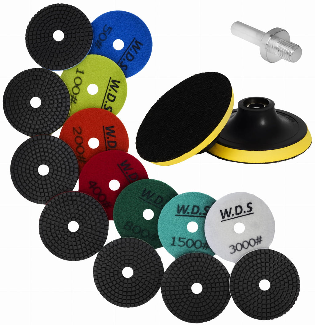 Set Discuri Diamantate 7 Buc Gradatie 50-3000, Adaptor M12, Kraft&Dele WDS2212