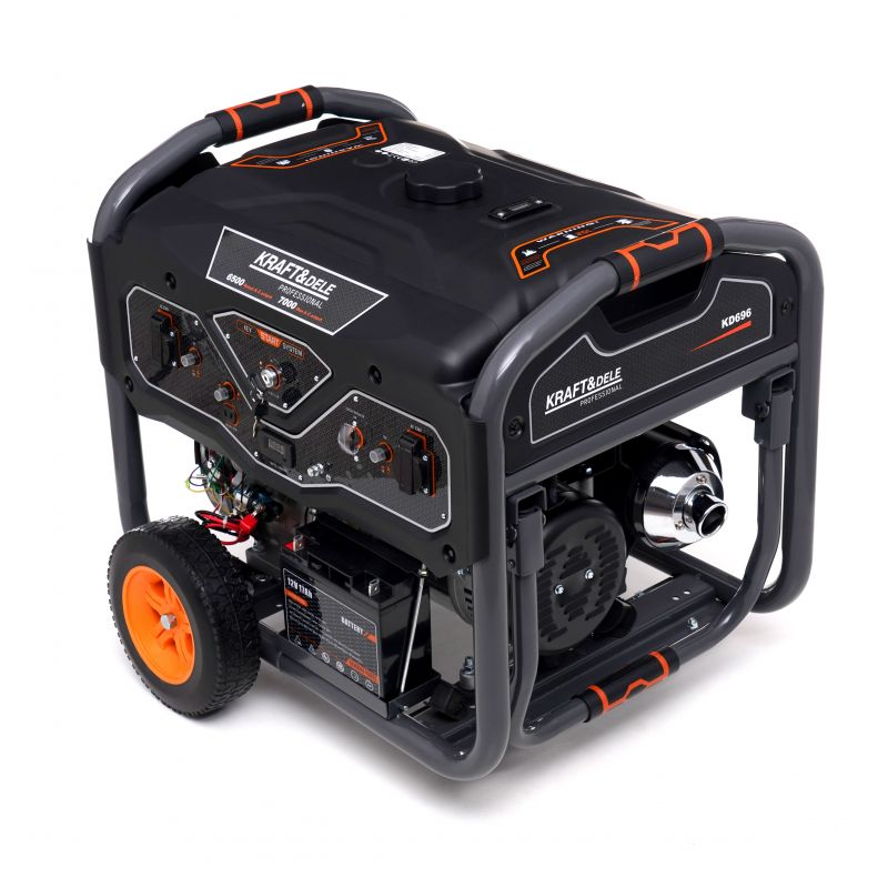 Generator de curent 7kw monofazat cu roti si pornire electrica , Kraft&Dele KD696