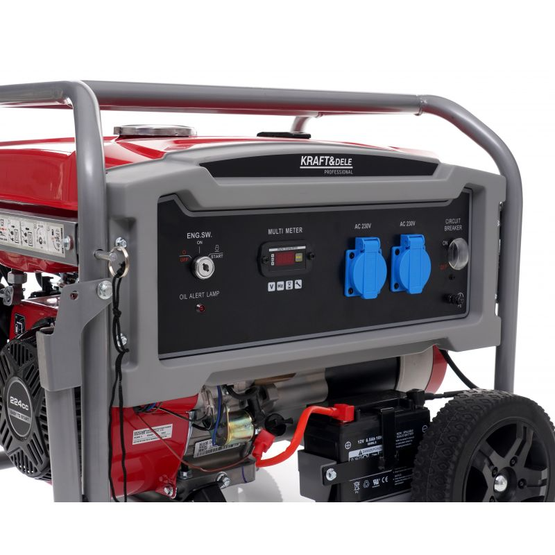 Generator de curent 4.6 kw monofazat cu roti si pornire electrica, Kraft&Dele KD633