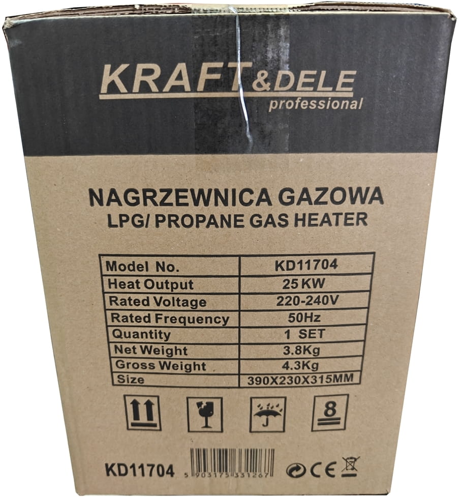 Tun de Caldura pe Gaz 20kw, Kraft&Dele KD11704