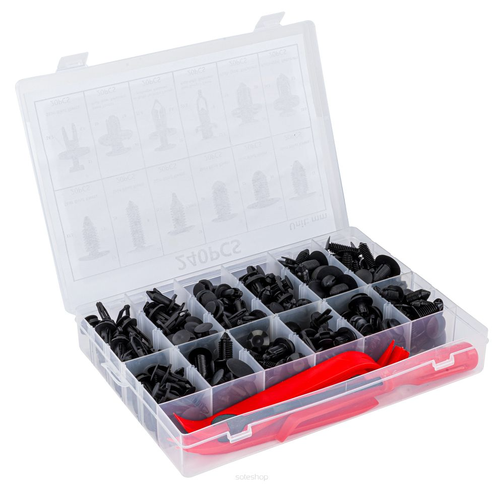Cleme si agrafe auto 245 buc , Redtechnic RTKST0098