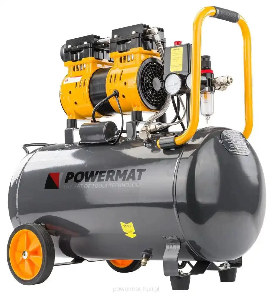 Compresor fara ulei silentios , 50L / 1500W X 1 , 290l/m PM-KBO-50T , Powermat PM1284