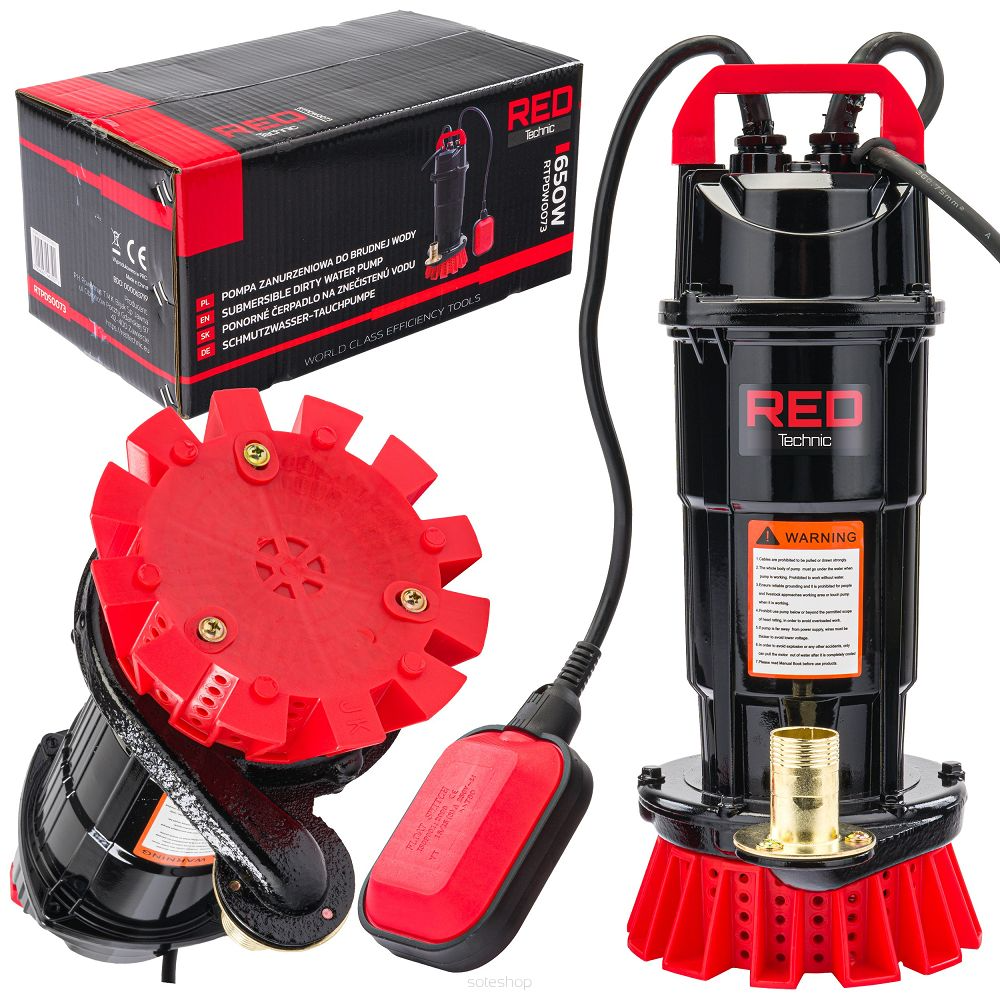 Pompa de apa curata/murdara 8000l/h , 1", 650 W, plutitor, Redtechnic RTPDW0073
