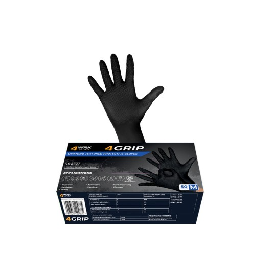 Manusi Nitril 9gr 4WRK 4GRIP BLACK