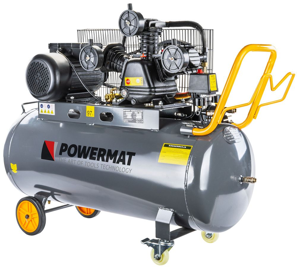 Compresor monofazat 150L, 3000W, 3 pistoane, 650 l/m PM-KO-150T-230V , Powermat PM1305