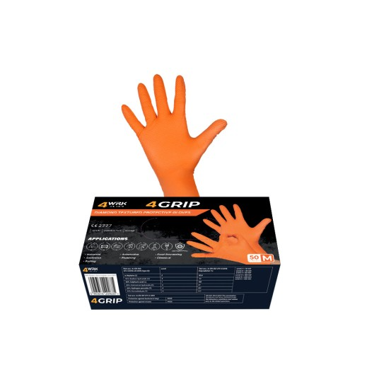 Manusi Nitril 9gr 4WRK 4GRIP ORANGE