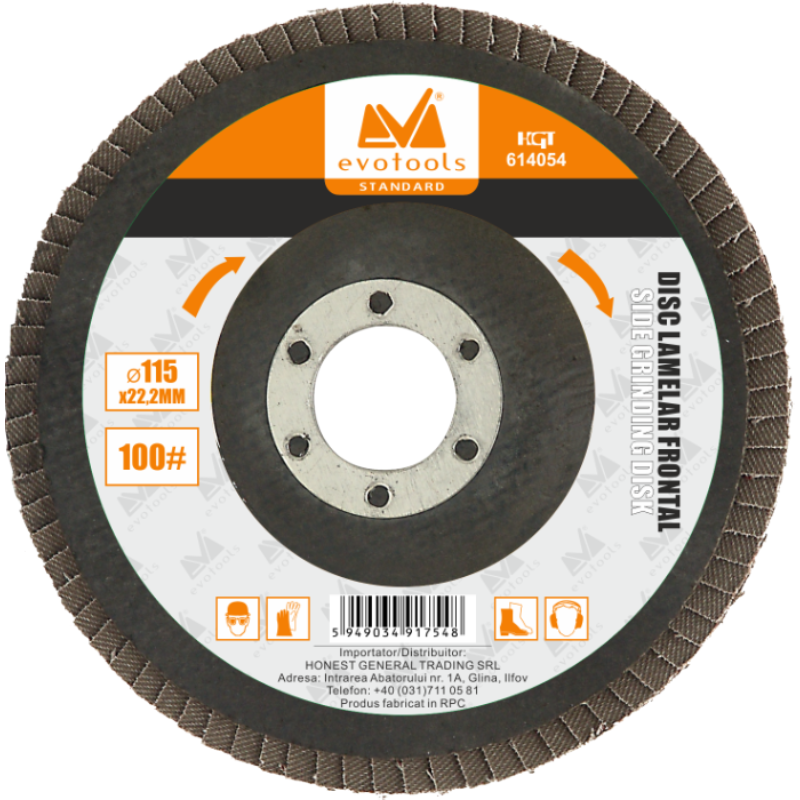 Disc Lamelar Frontal / D[mm]: 125; G[#]: 80 , Evotools 614056