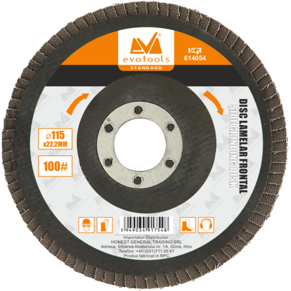 Disc Lamelar Frontal / D[mm]: 125; G[#]: 100 , Evotools 614057