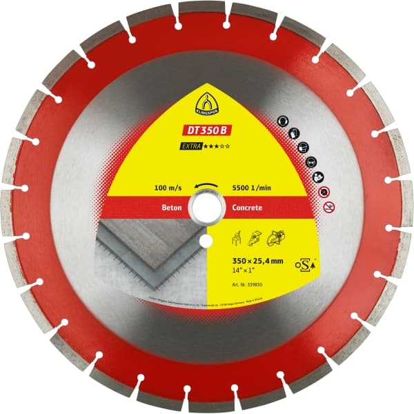 Discuri diamantate de debitat mari pentru Beton 350 mm, Klingsor 339830