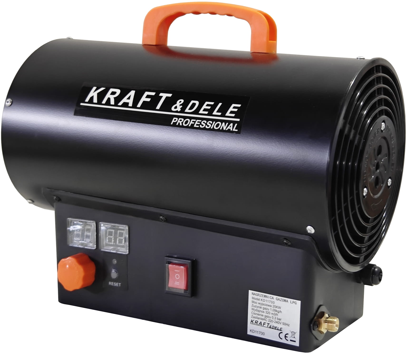 Tun de Caldura Gaz 25kW 230V 320m³/h 0.3bar, Kraft&Dele KD11700 - imaginea 3