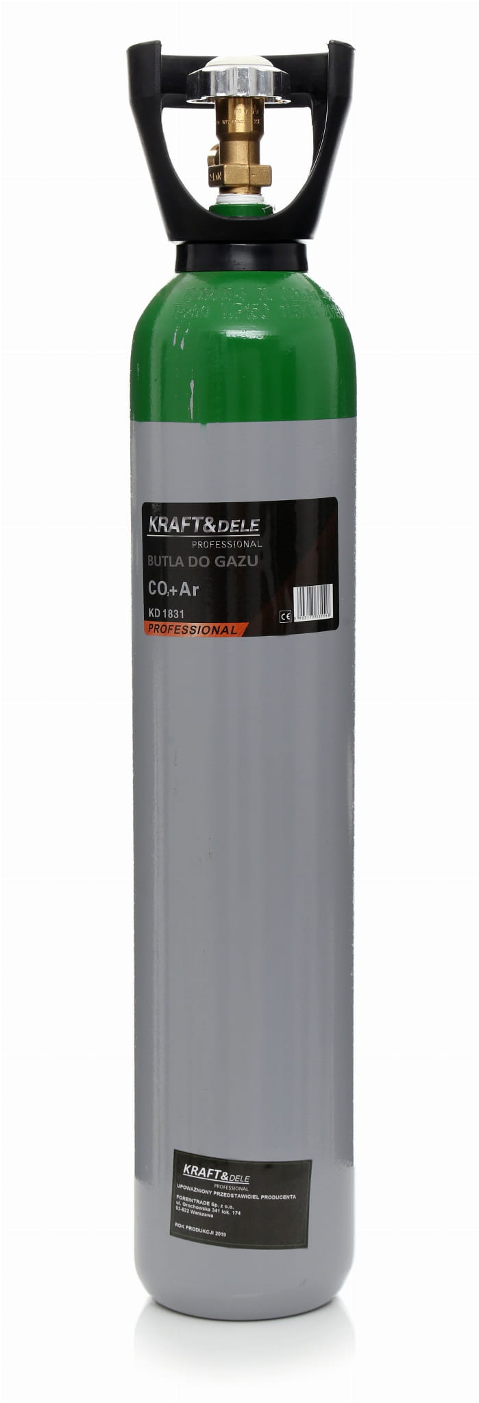Butelie Gaz Ar CO2 8L 250 bar Sudura MIG/MAG, Kraft&Dele KD1831