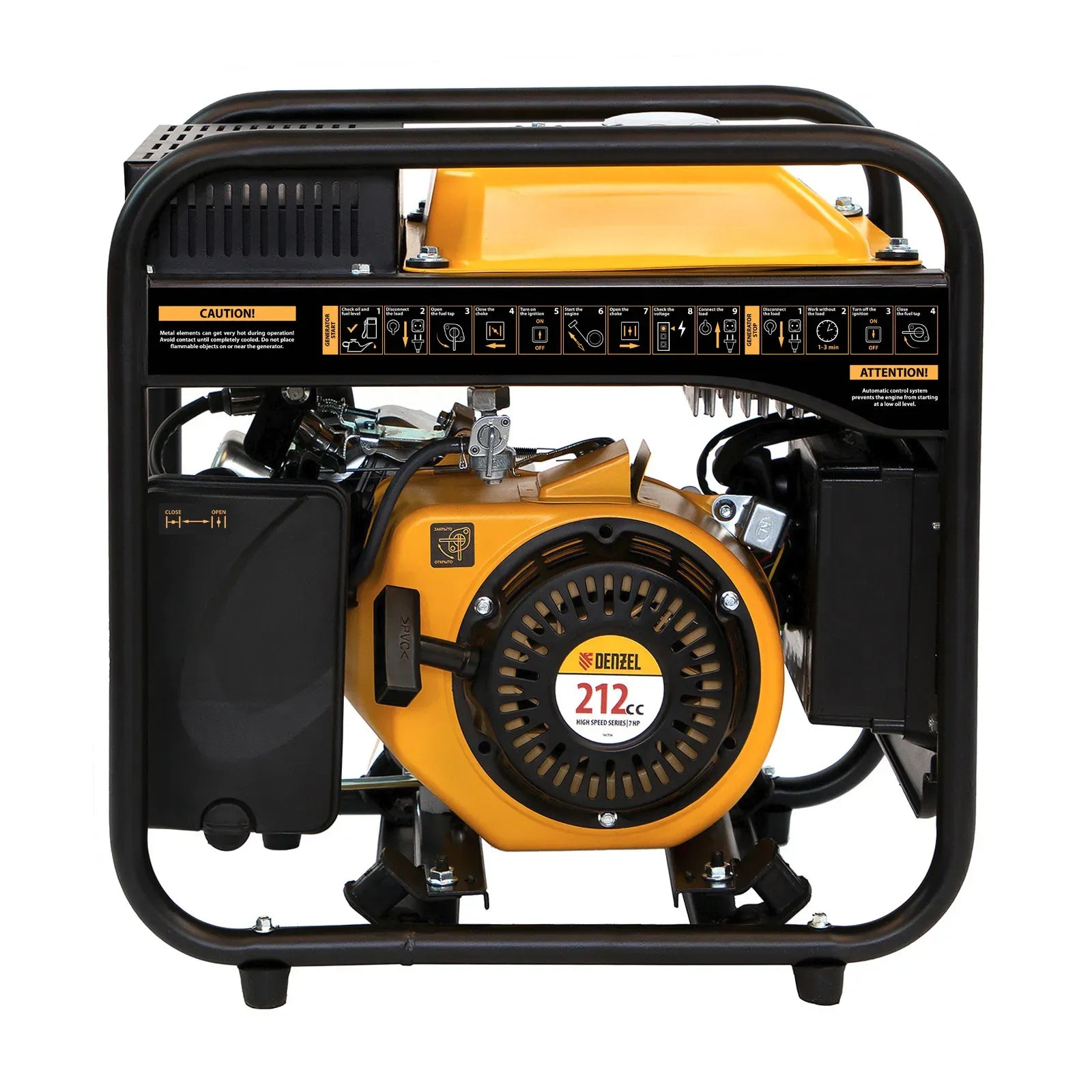 Generator cu invertor GT-2500iF, 2,5 kW, 230 V, carcasa deschisa, pornire manuala Denzel 947047 - imaginea 8
