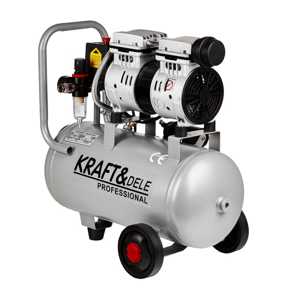 Compresor fara ulei silentios , 24L / 1500W x 1 ,220/m , Kraft&Dele KD1395
