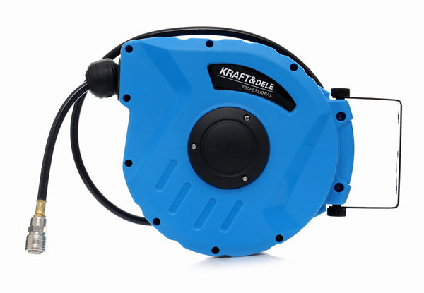 Furtun pneumatic cu tambur cu conector rapid: 1/4" Presiune: 8 bar/24 bar 10m , Kraft&Dele KD1460