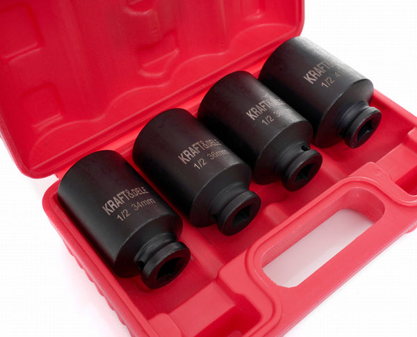Trusa tubulare de impact 1/2" 34 , 36 , 38 , 41 mm , 4 buc 6 colturi , Kraft&Dele KD11754