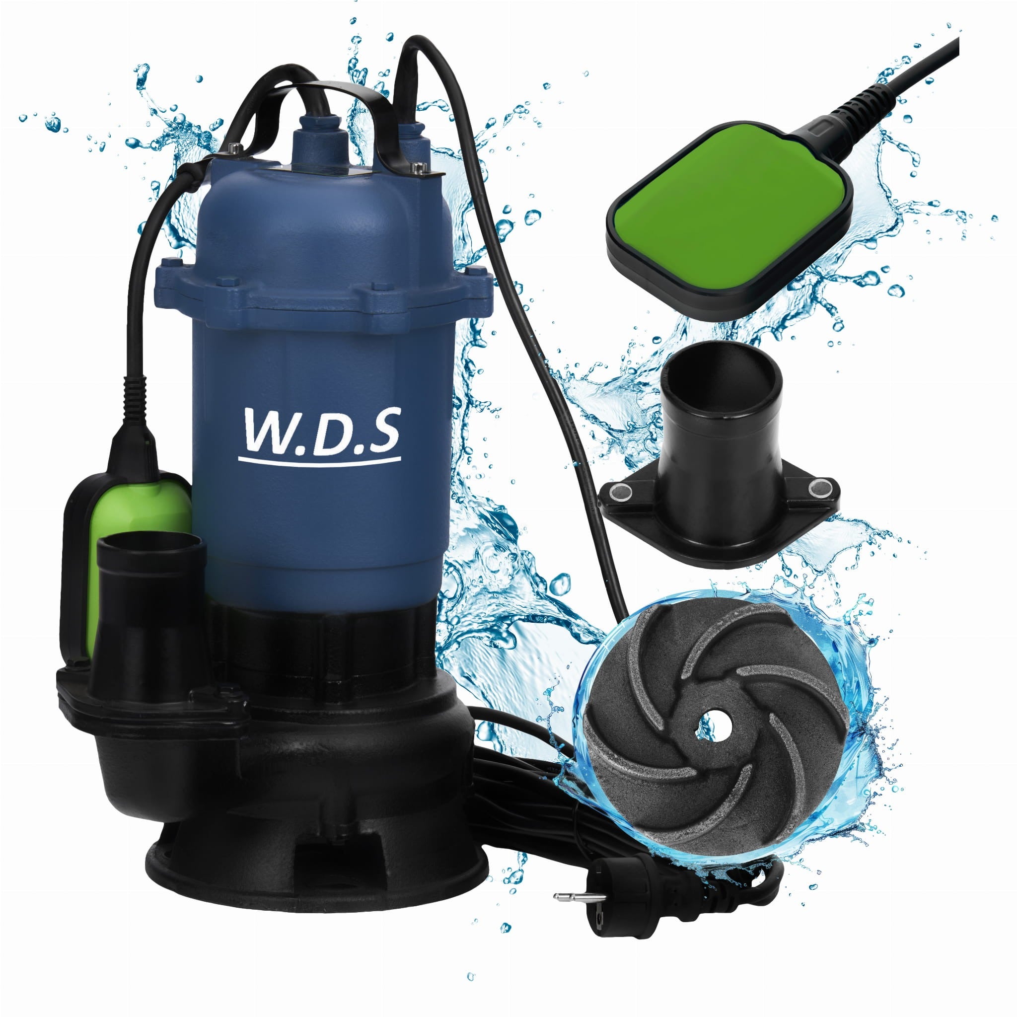 Pompa cu tocator si flotor 2850W 2" 30000l/h. WDS2422