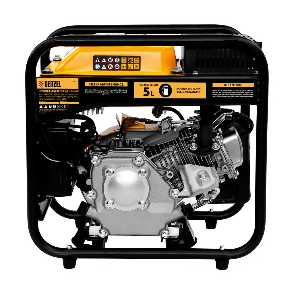 Generator cu invertor GT-2500iF, 2,5 kW, 230 V, carcasa deschisa, pornire manuala Denzel 947047 - imaginea 3
