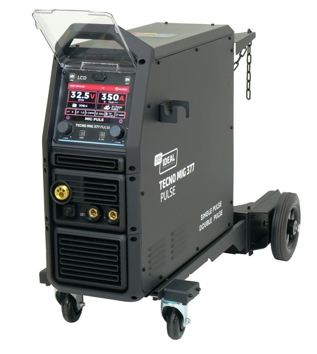 Aparat de Sudura Invertor MIG/MAG Synergic TECNO MIG 377PT PULSE LCD Seria Neagră 4x4 TMIG377PT
