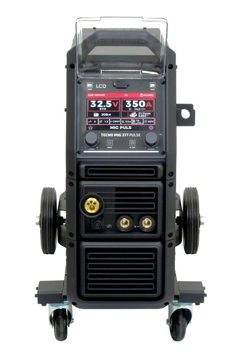 Aparat de Sudura Invertor MIG/MAG Synergic TECNO MIG 377PT PULSE LCD Seria Neagră 4x4 TMIG377PT