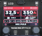 Aparat de Sudura Invertor MIG/MAG Synergic TECNO MIG 377PT PULSE LCD Seria Neagră 4x4 TMIG377PT