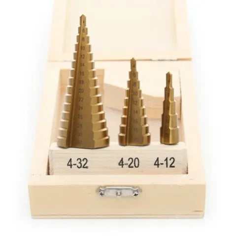 Set 3 Burghie in trepte 4-32mm 3 buc, Kraft&Dele KD10244