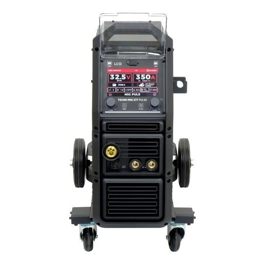 Aparat de Sudura Invertor MIG/MAG Synergic TECNO MIG 377PT PULSE LCD Seria Neagră 4x4 TMIG377PT
