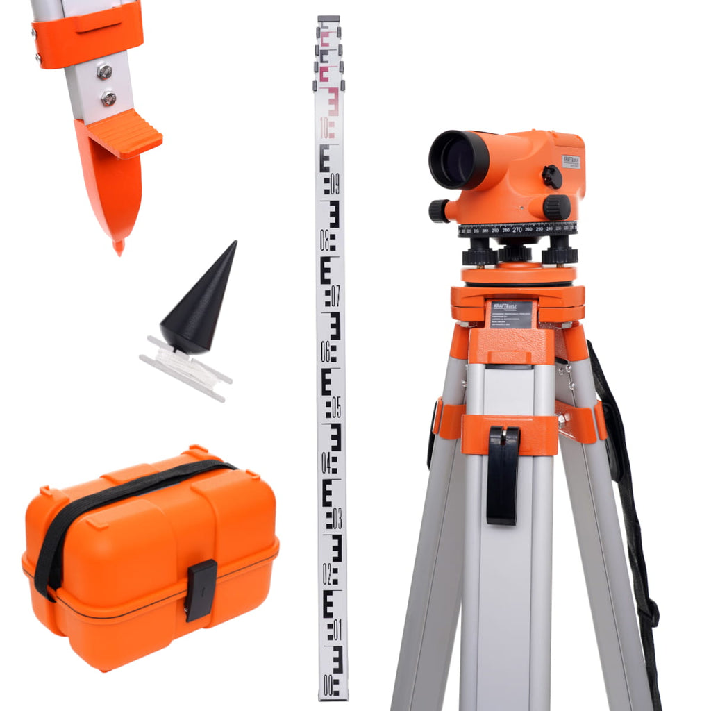 Nivela Optica Automata cu Trepied si Mira 107m, Kraft&Dele KD1095