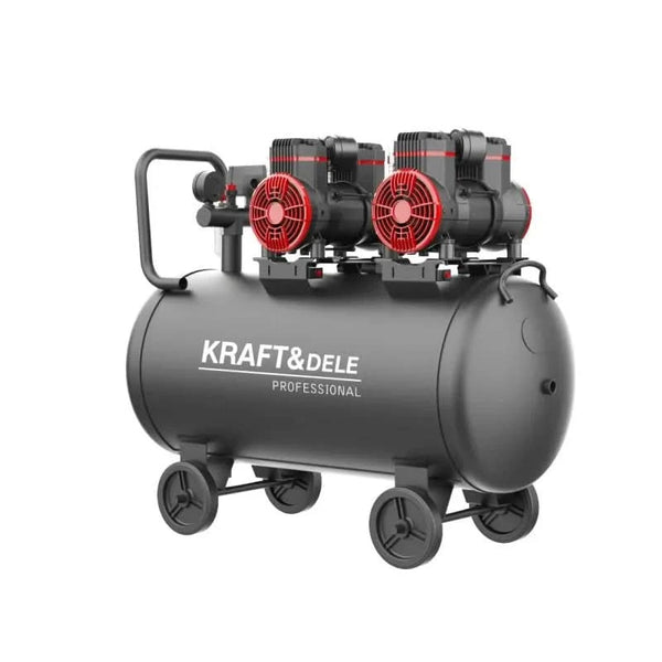 Compresor fara ulei silentios , 100L / 1500W x 2 ,528l/m , Kraft&amp;Dele KD1392 