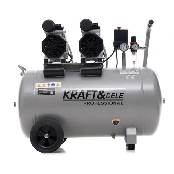 Compresor fara ulei silentios , 100L / 1500W X 2 , 582l/m , Kraft&amp;Dele KD1398 