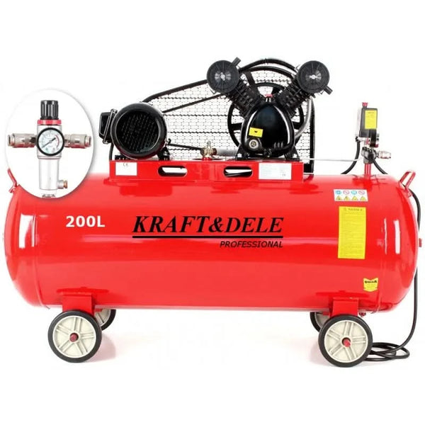 Compresor ulei 200L 2 pistoane cu filtru apa, 590l/min  Kraft&Dele KD1473