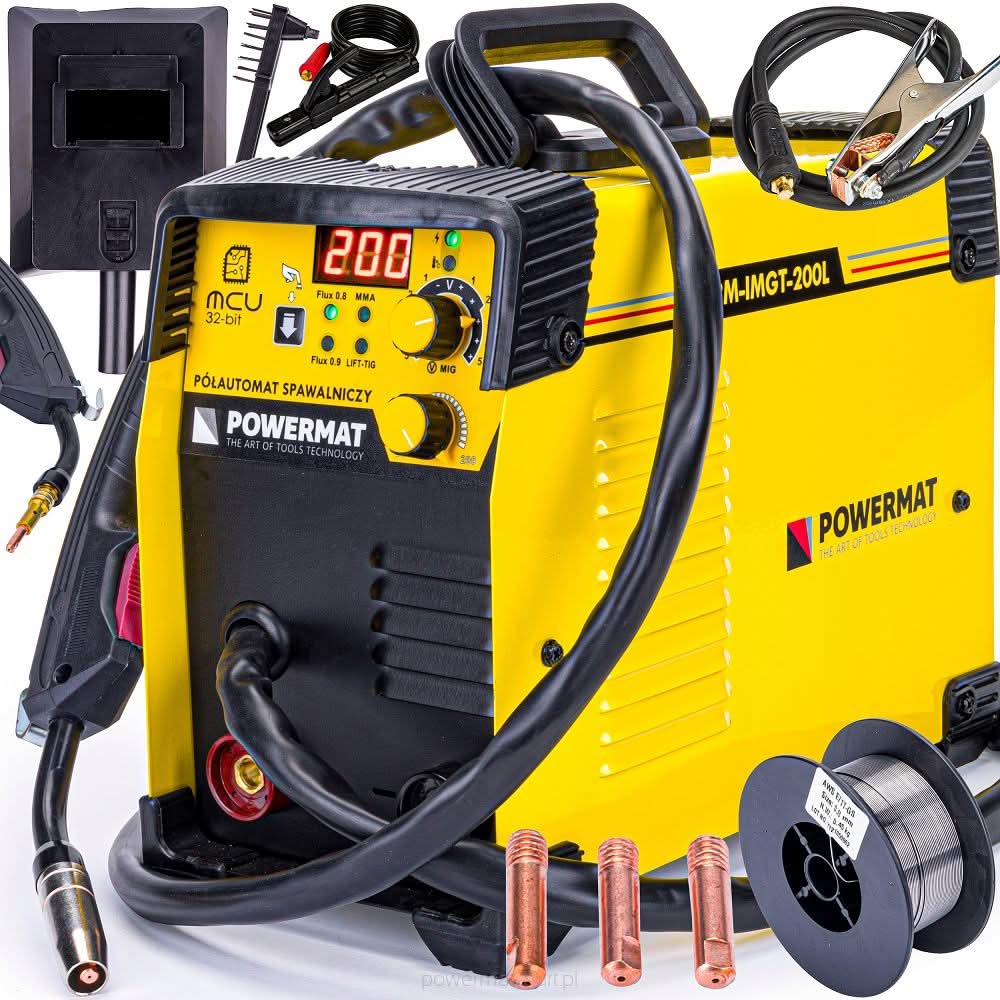 Aparat de sudura Migomat / Inverter MIG / MAG / FCAW / MMA / TIG 200A PM-IMGT-200L , Powermat PM1103